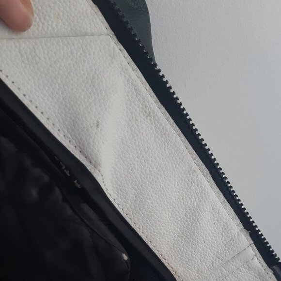 AKOURY Genuine Leather Jacket Look Moto Racing XS Unisex White, Orange and Black - Picture 9 of 16